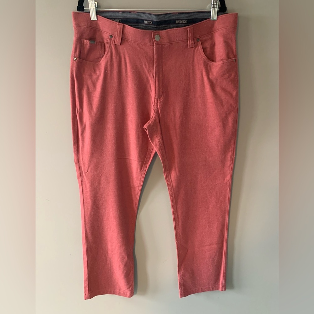 EUC Bertini Men's Brick Red Pants. Super soft linen blend. Washable. 38W 32L.